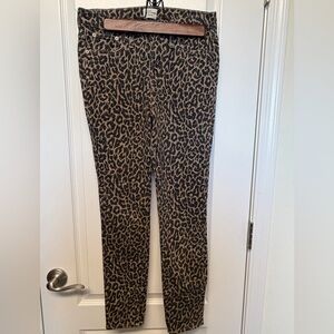 J. Crew Leopard-Print Skinny Jeans in Brown & Black